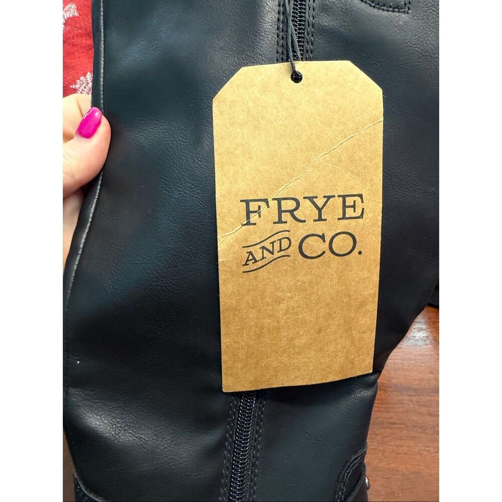 Frye Adriane Harness Biker Black Boots Women’s Size 8.5 NEW TAGS vegan leather K - Picture 4 of 7